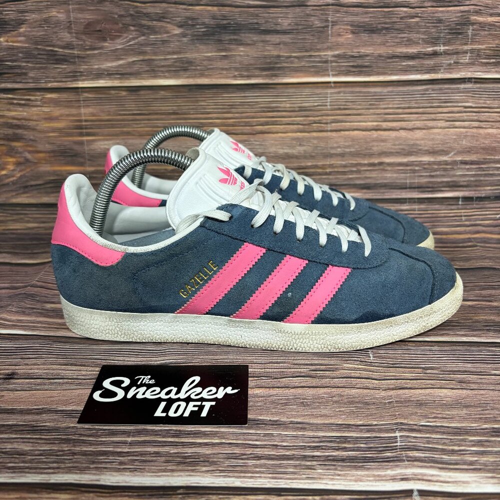 adidas Gazelle Navy and Pink Athletic Shoes